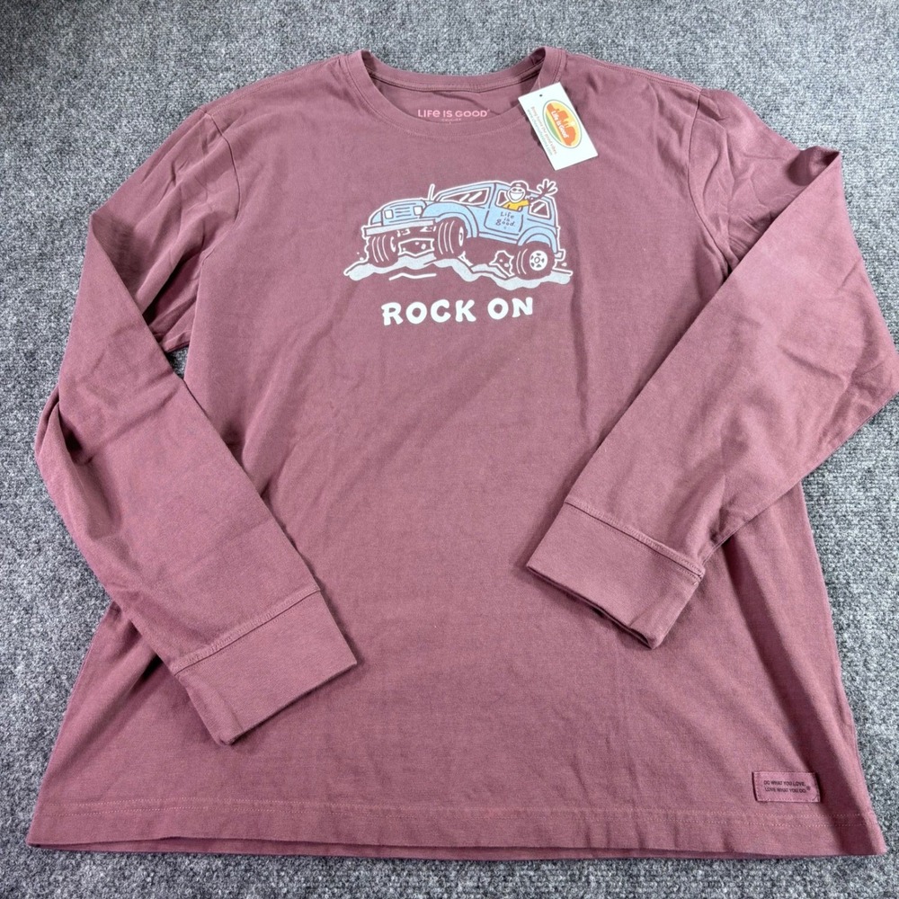 Life is Good Crusher Shirt Mens L Plum Rock On Off-Road Long Sleeve NWT‎